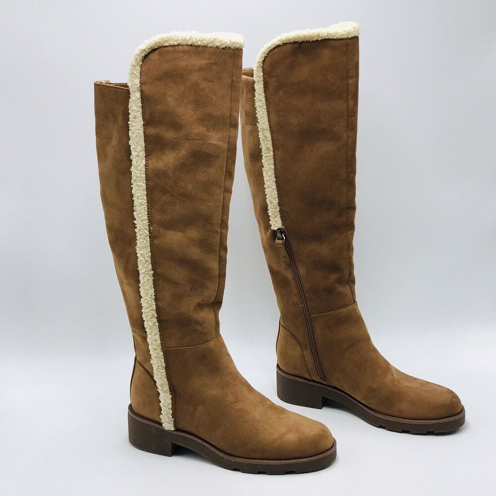 Dr Scholls Women's 6M Talia Boots Knee High Brown Faux Suede Comfort